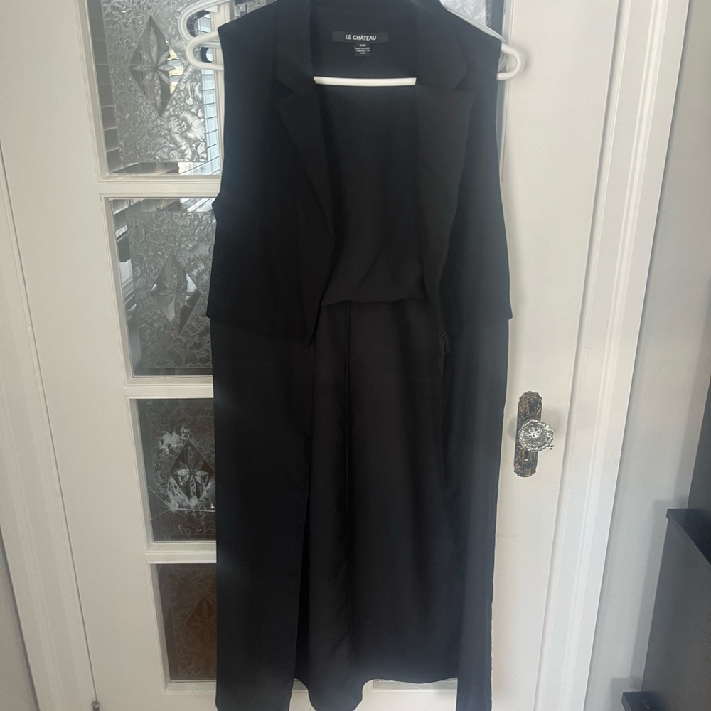 Le Chateau Black Sleeveless Cardigan | Casual Outing | Size Medium